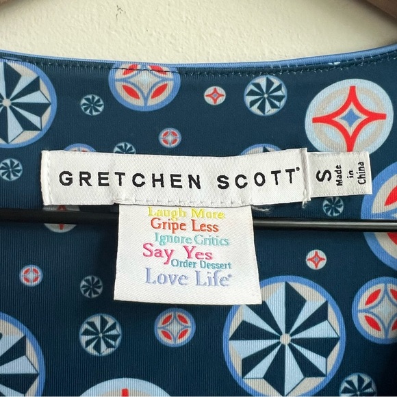 Gretchen Scott Jersey Bordertown Ditto Dress Imari Equestrian Scarf Nautical S - Picture 9 of 14